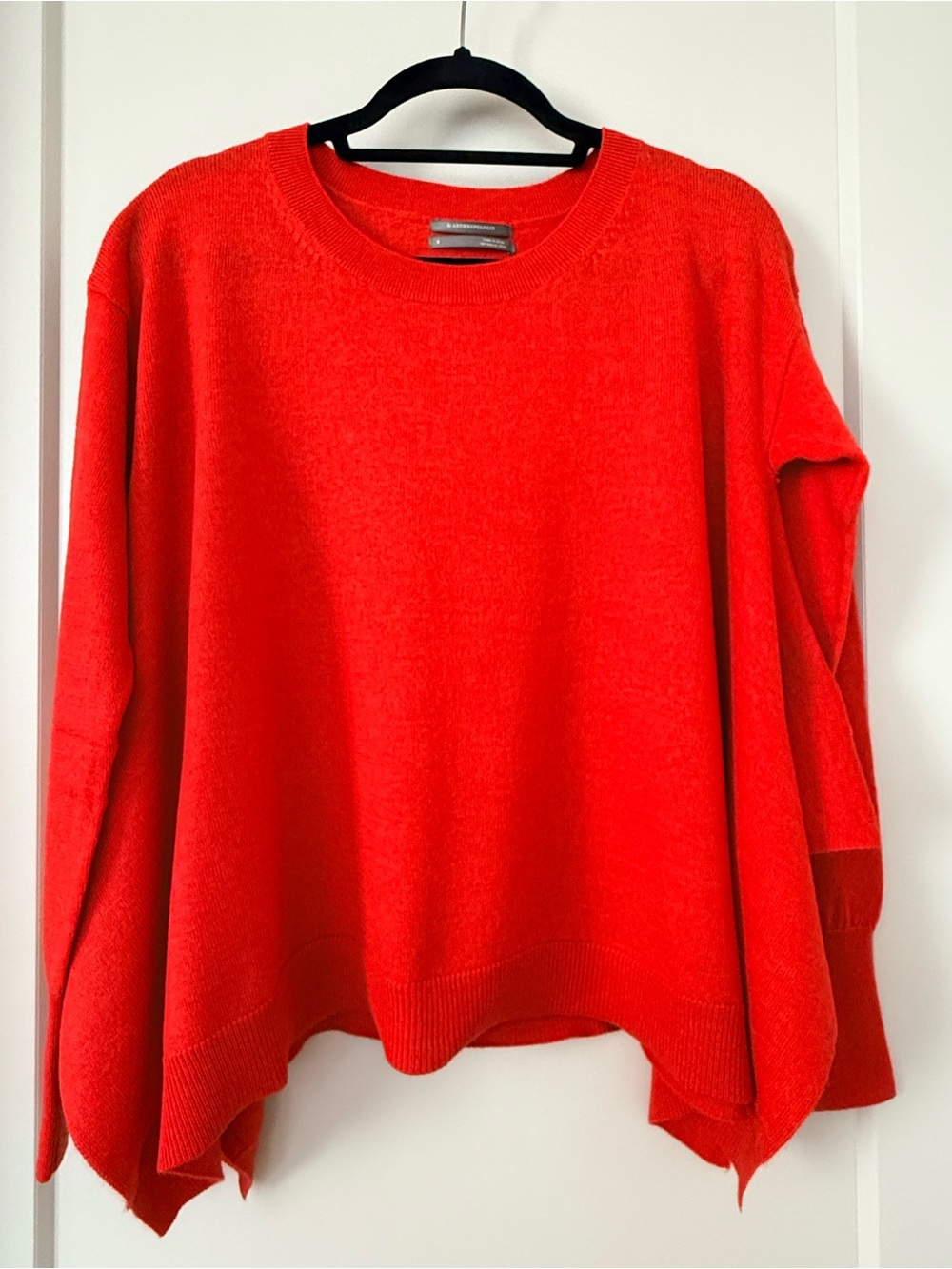 Anthropologie Red Crewneck Sweater - Bright Scarlet Knit